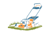 Lawn mower mowing