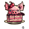 Cherry Cake Cake Pig