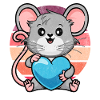 Rat with a blue heart