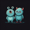 cute blue monster