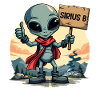 Cute Alien Hitchhiker Sirius B UFO Alien