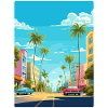 Miami Florida Travel Poster Souvenir Painting WPA