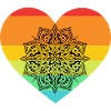 Regernbogen Coeur Coeur Mandala