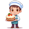 Pastry chef with cake