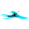 Paddler in wave