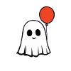 Ghost with balloon - Halloween - Geist