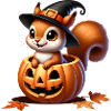 niedliches Halloween-Eichhörnchen:Süßer Gruselspaß