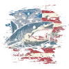 Requin avec drapeau des États-Unis