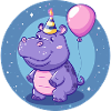 Hippopotame Anniversaire Bébé
