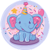 Elephant Birthday Baby