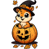 niedliches Halloween-Eichhörnchen:Süßer Gruselspaß