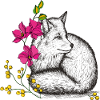 Fuchs mit Blumen