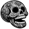 Blumen-Totenkopf Design