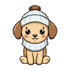 Dog Winter Comic Cute