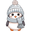 Penguin Winter Comic Cute