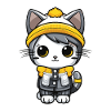 Cat Winter Comic Cute
