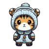 Tiger Winter Comic Cute