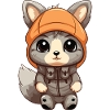 Squirrel Winter Comic Cute