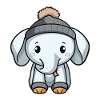 Elefant Winter Comic Niedlich