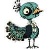 Pfau Vogel Halloween Zombie