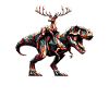 Geometric Art Dinosaur T-Rex Reindeer