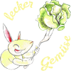 Hase, lecker Gemüse