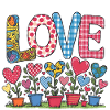 LOVE - Heart Flowers