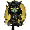 Cute Gothic Warrior Kitten