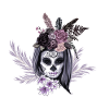 Gothic face with flowers