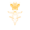 Moth, goat and mushrooms