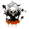 Skull with sharp teeth