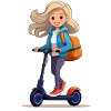 Frau fährt mit einem E-Roller