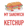 Sandwich with ketchup toasted bun