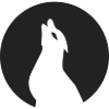 Wolf mit Mond