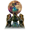 Bearded Dragon Lizard Howling Moon