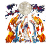 Coonhound Dog Howling Moon