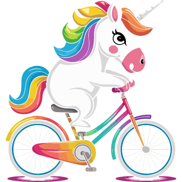 Koszulka "Colorful Unicorn on Bicycle Design"