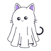 Chat Fantôme Kawaii – Fun d’Halloween