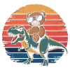 Teddybär reitet einen Dinosaurier