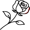 minimalist reclining rose