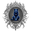 Sitzende katze, tribals, Rahmen, goth