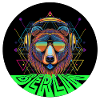 round bear with headphones techno
