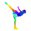 Figure Skating Skate Rainbow Polygon