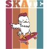 Retro Skateboarding Chicken
