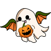 Halloween Ghost Bat Wings Jack-o'-lantern