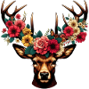 Cerf avec des fleurs