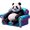 Panda cool sur le canapé
