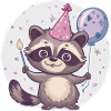 Raccoon Birthday Baby