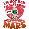 Martian Love Alien Cartoon Design