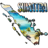 Carte à l’aquarelle de Sumatra
